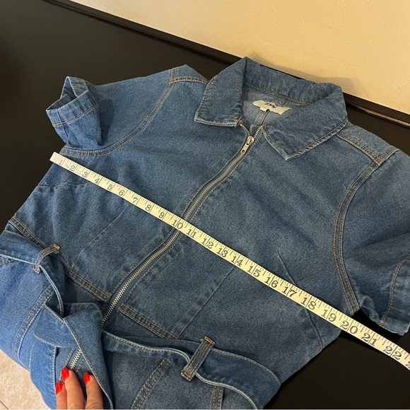 Velvet Heart denim jumpsuit, 100% Cotton, short sleeve size L - Picture 5 of 16